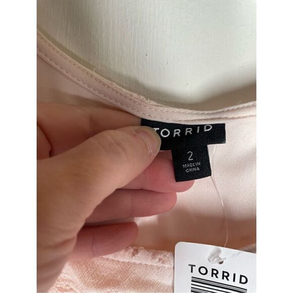 Torrid Trapeze Cami Dress - Eyelet Crepe Light Pink size 2X NWT - Picture 5 of 16